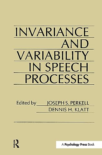 Beispielbild fr Invariance and Variability in Speech Processes zum Verkauf von Better World Books