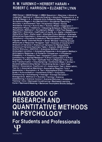 9780898598674: Handbook of Research and Quantitative Methods in Psychology