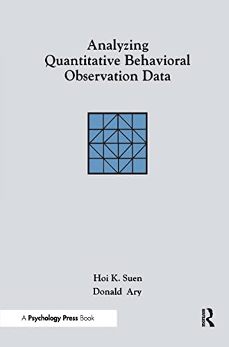 Imagen de archivo de Analyzing Quantitative Behavioral Observation Data a la venta por BooksRun