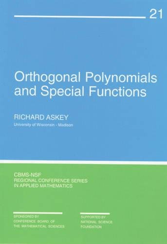 Stock image for Orthogonal Polynomials and Special Functions (Regional Conference Series in Applied Mathematics, No. 21) for sale by Zubal-Books, Since 1961