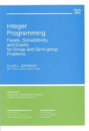 Image d'archives pour Integer Programming: Facets, Subadditivity, and Duality for Group and Semi-Group Problems (CBMS-NSF Regional Conference Series in Applied Mathematics 32) mis en vente par Zubal-Books, Since 1961