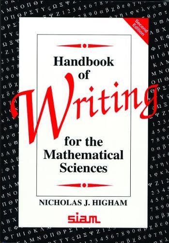 Beispielbild fr Handbook of Writing for the Mathematical Sciences zum Verkauf von Better World Books