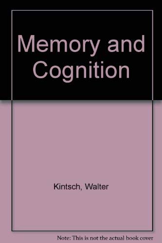 9780898744033: Memory and Cognition
