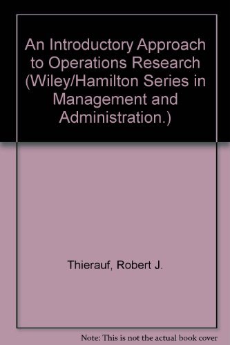 Stock image for An Introductory Approach to Operations Research for sale by PsychoBabel & Skoob Books