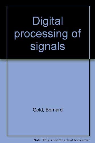 Beispielbild fr Digital Processing of Signals zum Verkauf von Better World Books