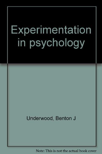 Imagen de archivo de Experimentation in Psychology a la venta por Better World Books