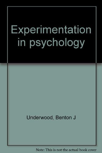 Stock image for Experimentation in Psychology for sale by Better World Books