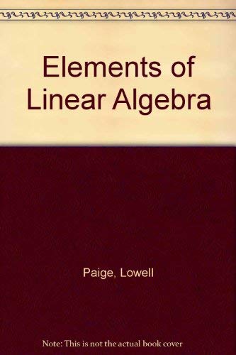 9780898746686: Elements of Linear Algebra