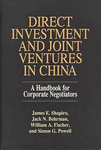 Beispielbild fr Direct Investment and Joint Ventures in China: A Handbook for Corporate Negotiators (Bibliographies and Indexes in Medical) zum Verkauf von Lucky's Textbooks
