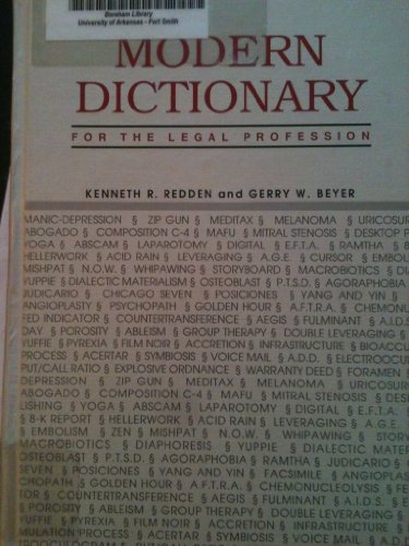 Imagen de archivo de Modern Dictionary for the Legal Profession With 1995 Cumulative Supplement a la venta por dsmbooks