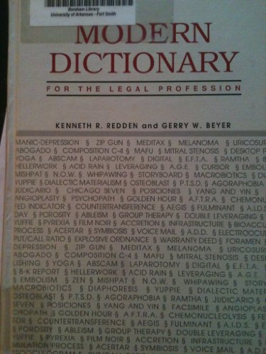 Stock image for Modern Dictionary for the Legal Profession With 1995 Cumulative Supplement for sale by dsmbooks