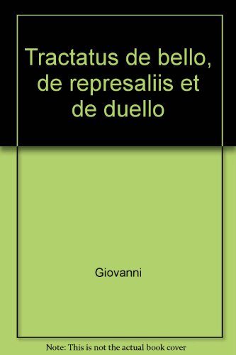 9780899419503: Tractatus de bello, de represaliis et de duello