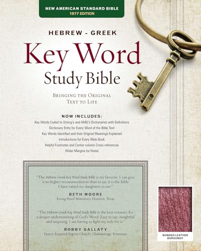 Stock image for The Hebrew-Greek Key Word Study Bible: NASB-77 Edition, Burgundy Bonded (Key Word Study Bibles) for sale by Lakeside Books