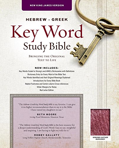 Imagen de archivo de The Hebrew-Greek Key Word Study Bible: NKJV Edition, Burgundy Genuine Leather (Key Word Study Bibles) a la venta por Book Trader Cafe, LLC