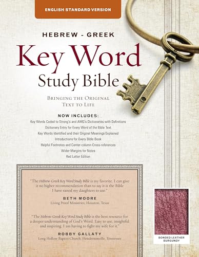Imagen de archivo de The Hebrew-Greek Key Word Study Bible: ESV Edition, Burgundy Genuine Leather (Key Word Study Bibles) a la venta por Bookmans