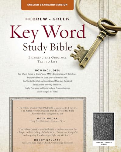 Imagen de archivo de The Hebrew-Greek Key Word Study Bible: ESV Edition, Black Genuine Leather (Key Word Study Bibles) a la venta por Lakeside Books