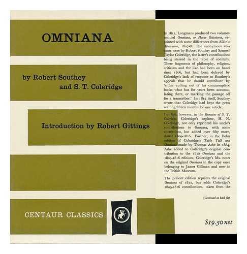 Imagen de archivo de Omniana, or Horae Otiosiores (Classics) a la venta por Richard Sylvanus Williams (Est 1976)