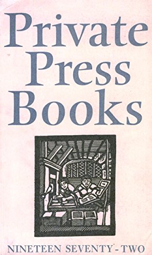 Beispielbild fr Private Press Books 1972 zum Verkauf von About Books
