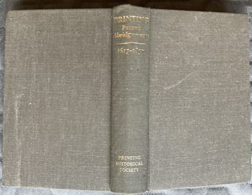 Printing Patents: Abridgements of Patent Specifications Relating to Printing, 1617-1857