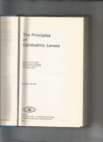 9780900099083: Principles of Ophthalmic Lenses