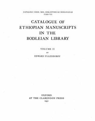 Beispielbild fr Catalogue of Ethiopian Manuscripts in the Bodleian Library zum Verkauf von Kennys Bookshop and Art Galleries Ltd.