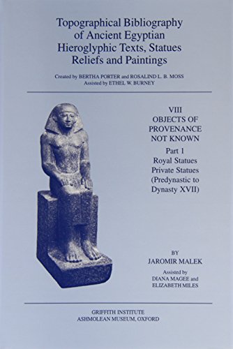 Topographical Bibliography of Ancient Egyptian Hieroglyphic Texts, Reliefs, Statues and Paintings, Vol. VIII: Objects of Provenance Not Known; Parts 1 and 2 (9780900416675) by Magee, Diana; Miles, Elizabeth