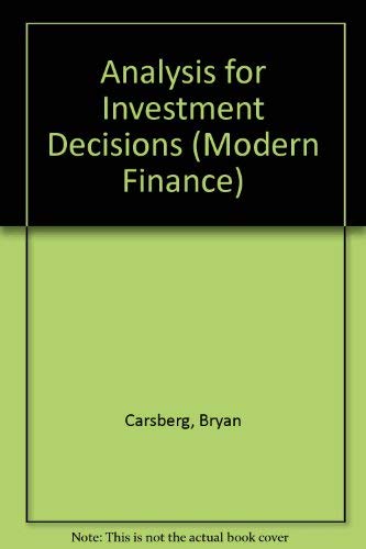 Stock image for Analysis for Investment Decisions (Modern Finance) for sale by The Guru Bookshop