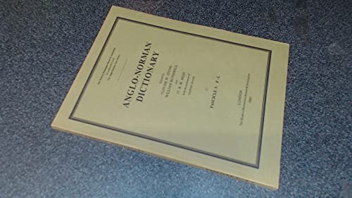 Imagen de archivo de Anglo-Norman Dictionary : Fascicle 3 : F-L a la venta por Cross-Country Booksellers