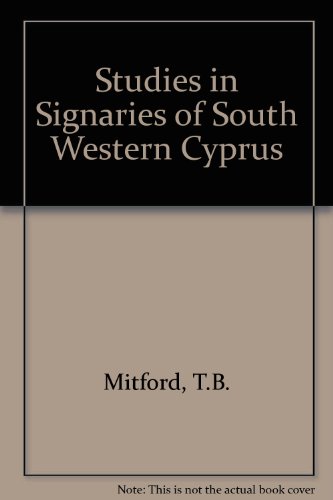 Stock image for Studies in the signaries of south-western Cyprus, for sale by Zubal-Books, Since 1961