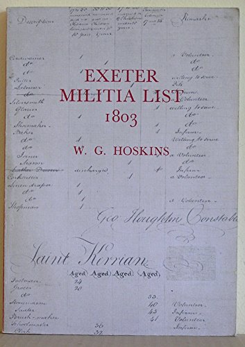 Exeter Militia List, 1803 (9780900592546) by Hoskins, W. G.