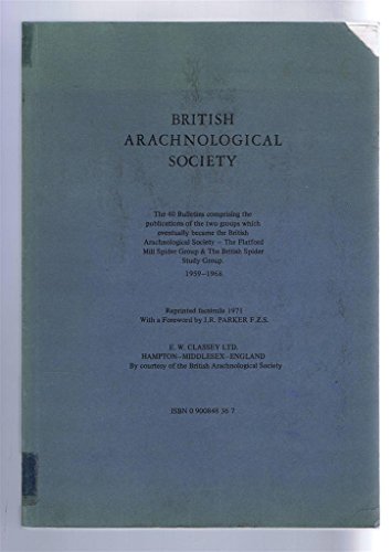 9780900848360: British Arachnological Society Bulletin: Nos. 1-40