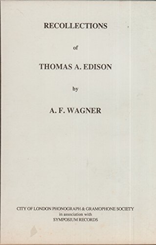 9780900883590: Recollections of Thomas A. Edison