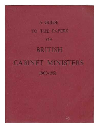 Beispielbild fr Guide to the Papers of British Cabinet Ministers, 1900-51, A (Guides & handbooks : supplementary series) zum Verkauf von Aardvark Rare Books