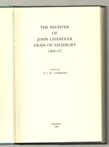 9780901333162: Register of John Chandler, Dean of Salisbury, 1404-17