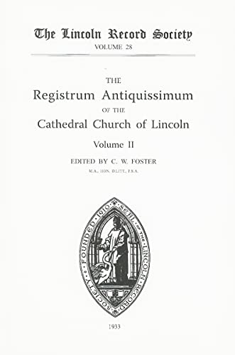 9780901503282: Registrum Antiquissimum of the Cathedral Church of Lincoln [2]: 28 (Publications of the Lincoln Record Society)