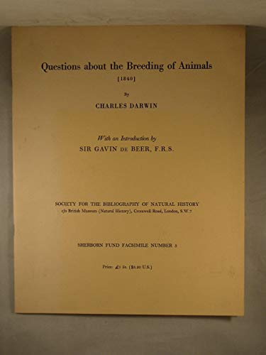 Questions About the Breeding of Animals (9780901843012) by Charles Darwin