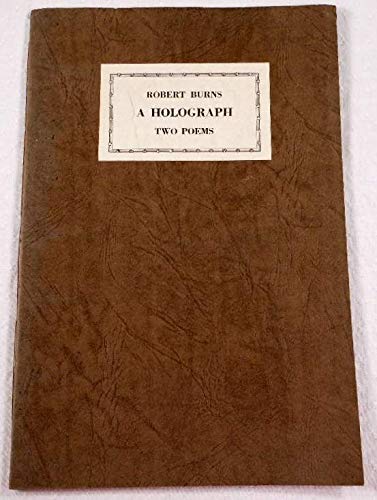 A holograph of lines from The bonny banks of Ayr, and a version of Tibby, I hae seen the day (9780901924414) by Burns, Robert