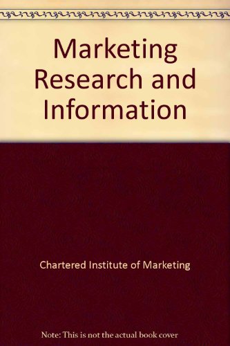 Stock image for Marketing Research and Information for sale by WorldofBooks