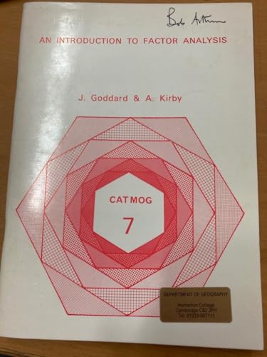 9780902246553: Introduction to Factor Analysis (Concepts and techniques in modern geography)