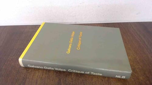 9780902308480: Critique of Taste (English and Italian Edition)