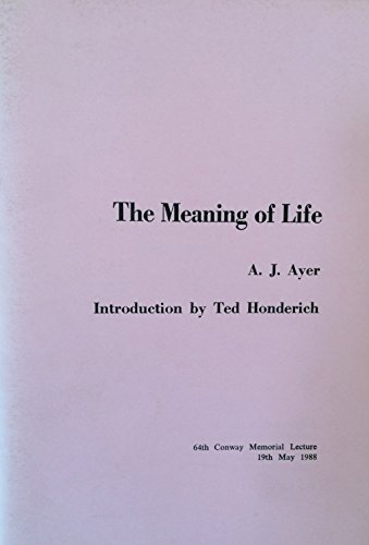 9780902368149: The meaning of life (Conway memorial lecture)