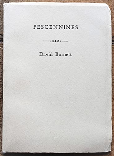 Stock image for Fescennines for sale by The Poetry Bookshop : Hay-on-Wye