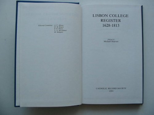 Stock image for Lisbon College Register, 1628-1813 for sale by Salsus Books (P.B.F.A.)