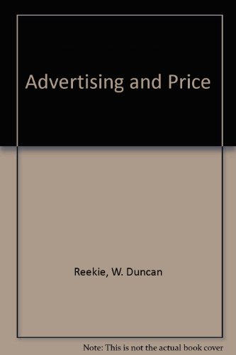 Imagen de archivo de Advertising and Price a la venta por Aardvark Rare Books