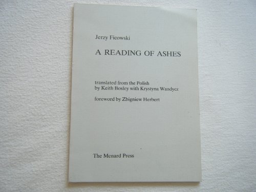 9780903400633: A Reading of Ashes: Poems