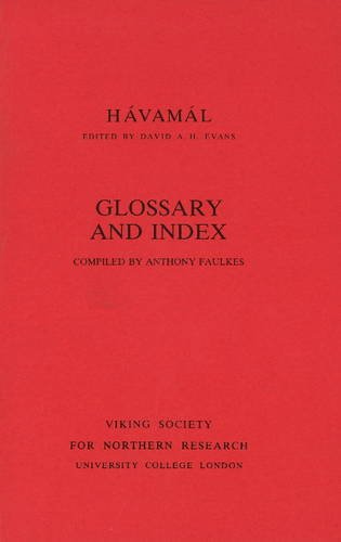 9780903521208: Havamal: Glossary and Index (Viking Society for Northern Research Text): VII (ii)