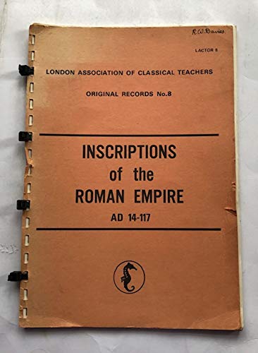 Beispielbild fr Inscriptions of the Roman Empire AD 14-117 (Lactor) zum Verkauf von WorldofBooks