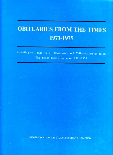 Obituaries from the 'Times' 1971-75