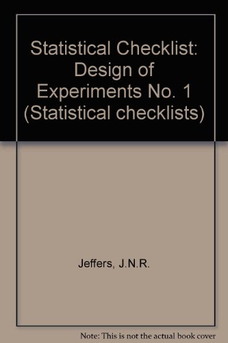 Stock image for Design of Experiments (Statistical Checklists) for sale by Phatpocket Limited