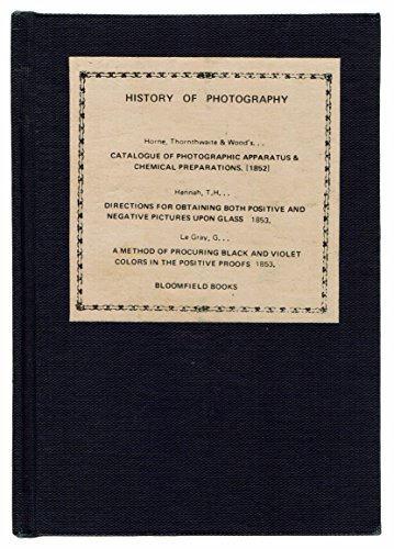 Beispielbild fr Catalogue of Photographic Apparatus and Chemical Preparations zum Verkauf von Hay-on-Wye Booksellers